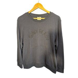 Between The Flags Bondi Beach Navy Waffle Knit Long Sleeve Pullover Size 12